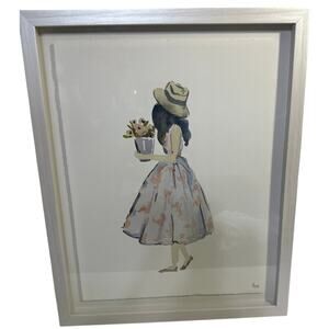 Pink Poodle Dress Beach Fashionista Framed Painting Print 16X20